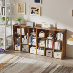 HOMCOM 9 Cube Rustic Brown Storage Cupboard - Size: 91.5 cm x 29.5 cm x 91.5 cmcm - Wilko - thumbnail 5