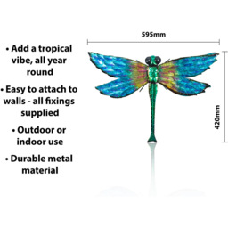 St Helens Multicolour Metal Dragonfly Garden Wall Ornament - Wilko - thumbnail 6