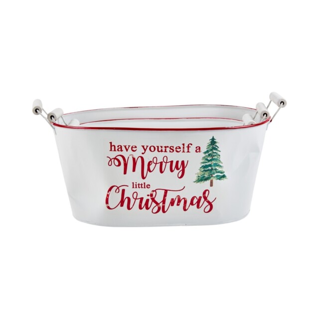 Set of 3 Christmas Buckets White - Santa's Chalet - Wilko - image 1