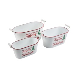 Set of 3 Christmas Buckets White - Santa's Chalet - Wilko - thumbnail 4