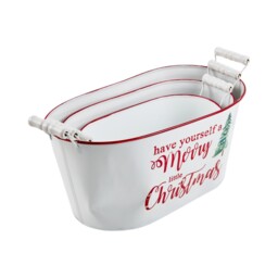 Set of 3 Christmas Buckets White - Santa's Chalet - Wilko - thumbnail 3