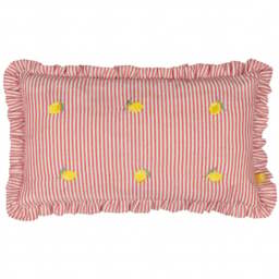 furn. Les Fleurs Lemons Embroidered Ruffle Polyester Filled Cushion 30 x 50cm - Yellow - Wilko - thumbnail 1