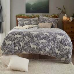 Deyongs Woodland Folk Single Grey Fleece Duvet Set - Wilko - thumbnail 1
