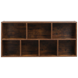 H&O Direct 7 Cube Wooden Bookcase - Size: 106 x 50 x 24cm - Brown - Wilko - thumbnail 3