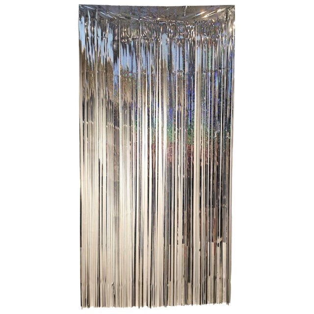 Holographic Door Curtain - Slilver - Size: W 100 x H 200cm - Wilko - image 1