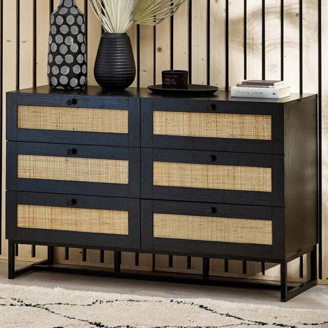 Julian Bowen Padstow 6 Drawer Black Chest of Drawers - Wilko - image 1