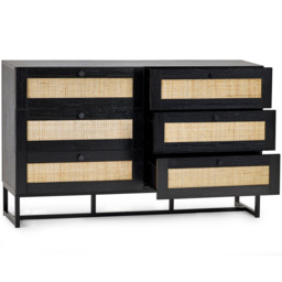 Julian Bowen Padstow 6 Drawer Black Chest of Drawers - Wilko - thumbnail 3