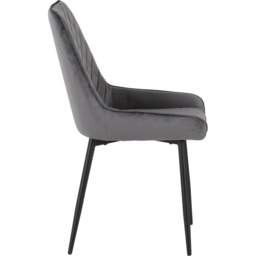 Seconique Avery Set of 2 Grey Velvet Dining Chair - Wilko - thumbnail 6