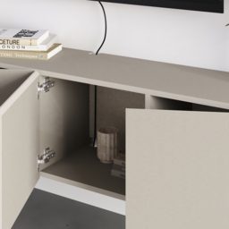 Decortie Combe 4 Door Sandstone Wall-Mounted TV Unit - Size: 38 x 180 x 35cm - Grey - Wilko - thumbnail 4