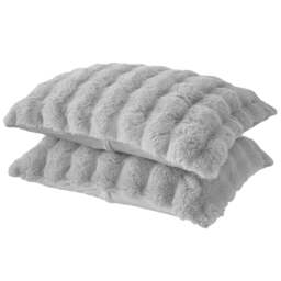 Sweet Dreams Alpine Faux Fur Silver Pillowcase 2 Pack - Size: 50 x 75 x 1cm - Wilko