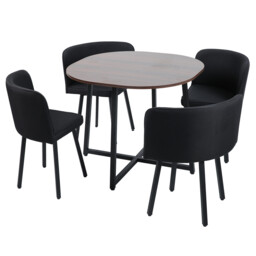 Millie Dining Table and Chairs Set - Black - Size: 4 Seater - Wilko - thumbnail 3
