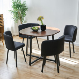 Millie Dining Table and Chairs Set - Black - Size: 4 Seater - Wilko - thumbnail 4