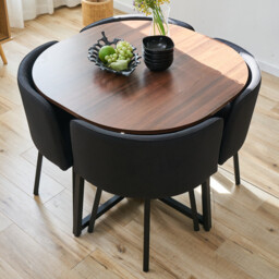 Millie Dining Table and Chairs Set - Black - Size: 4 Seater - Wilko - thumbnail 6
