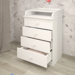 Shefa 600 4 Drawer White Kids Changing Dresser - Size: 92 x 60 x 48cm - Wilko - thumbnail 5