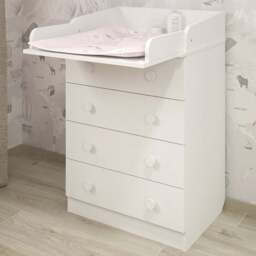 Shefa 600 4 Drawer White Kids Changing Dresser - Size: 92 x 60 x 48cm - Wilko - thumbnail 1