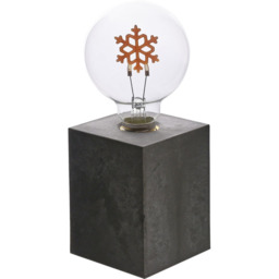 The Christmas Gift Co Grey Square Snowflake Light with Cement Effect Base - Size: 8 x 8 x 20cm - The Christmas Gift Co. - Wilko - thumbnail 3