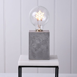 The Christmas Gift Co Grey Square Snowflake Light with Cement Effect Base - Size: 8 x 8 x 20cm - The Christmas Gift Co. - Wilko - thumbnail 1
