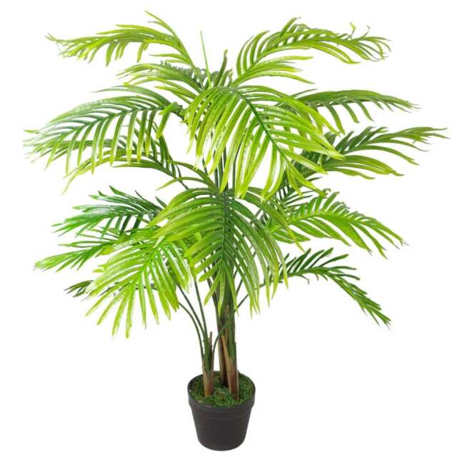 Leaf Areca Palm Artificial Tree 130cm - Size: 130 x 80 x 80cm - Green - Wilko - image 1