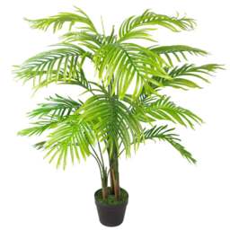 Leaf Areca Palm Artificial Tree 130cm - Size: 130 x 80 x 80cm - Green - Wilko - thumbnail 1