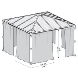 Palram Canopia 2.1 x 4.3m Square Gazebo Curtain 4 Pack - Size: 0.1 x 436 x 217cm - Grey - Wilko - thumbnail 5