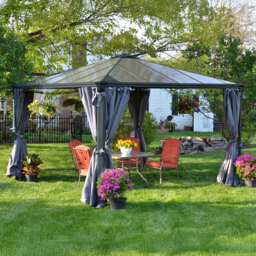 Palram Canopia 2.1 x 4.3m Square Gazebo Curtain 4 Pack - Size: 0.1 x 436 x 217cm - Grey - Wilko