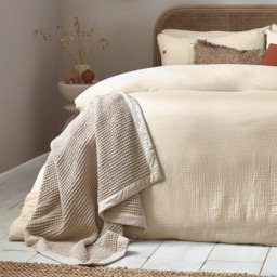 Yard Lark Super King Natural Muslin Cotton Duvet Set - Cream - Yard Living - Wilko - thumbnail 5