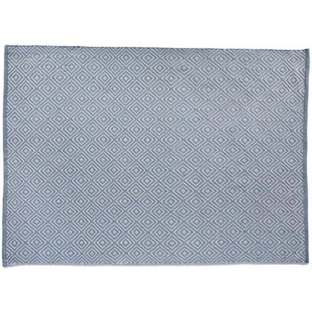 Hug Rug Denim Blue Woven Diamond Rug 120 x 170cm - Wilko - image 1
