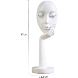 Living and Home Abstract White Resin Woman Face Statue 37cm - Size: 37 x 11.5 x 11.5cm - Wilko - thumbnail 5