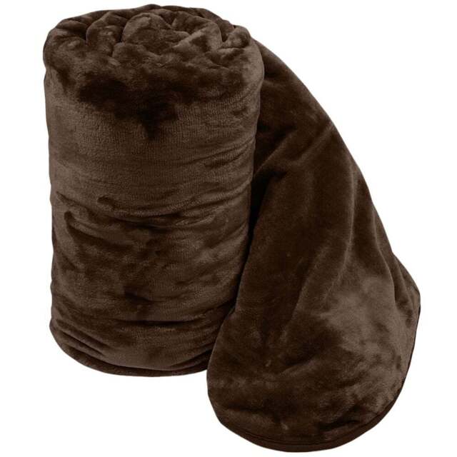 Velosso Chocolate Mink Throw 150 x 200cm - Size: 150 x 200 x 1cm - Wilko - image 1