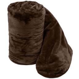 Velosso Chocolate Mink Throw 150 x 200cm - Size: 150 x 200 x 1cm - Wilko