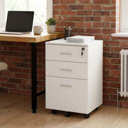 3 Drawer Wooden Filing Cabinet - White - Wilko - thumbnail 6