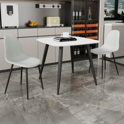 Core Products Aspen 2 Seater Square Dining Set White and Grey - Multi - Wilko