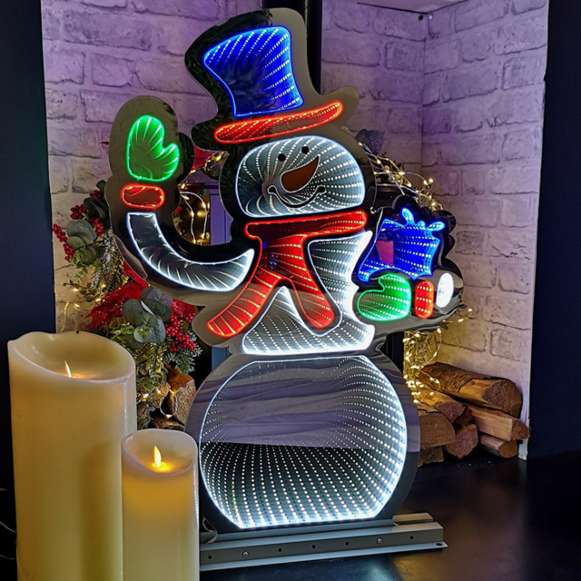 Samuel Alexander Infinity Light Up Standing Snowman Christmas Decoration 76cm - Size: 76 x 49 x 10cm - White - Wilko - image 1
