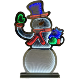 Samuel Alexander Infinity Light Up Standing Snowman Christmas Decoration 76cm - Size: 76 x 49 x 10cm - White - Wilko - thumbnail 3