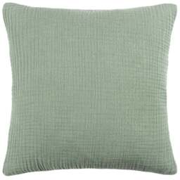 Yard Lark Eucalyptus Muslin Cotton Cushion - Size: 45 x 45 cm - Green - Yard Living - Wilko - thumbnail 1