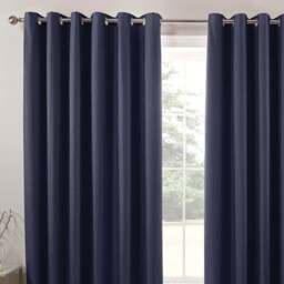 Divante Hoxton Navy Blackout Eyelet Curtains 229 x 168cm - Size: W 228 x D 168cm - Wilko - thumbnail 3