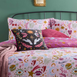 Furn Double Enchanted Printed Reversible Duvet Set - Pink - Wilko - thumbnail 4