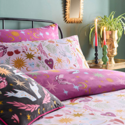 Furn Double Enchanted Printed Reversible Duvet Set - Pink - Wilko - thumbnail 3