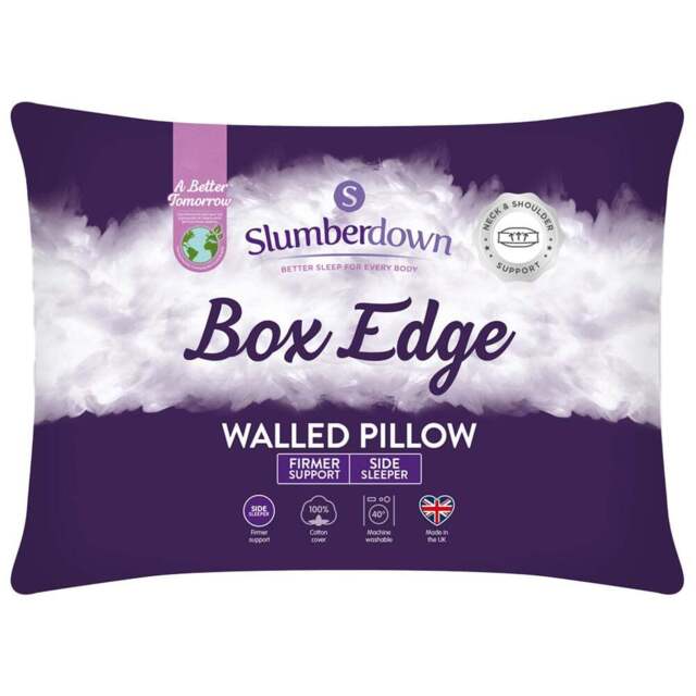 Slumberdown White Box Edge Pillow - Size: Single - Wilko - image 1