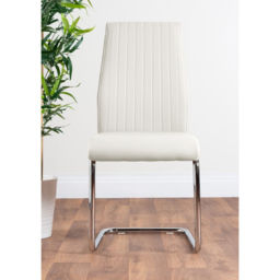 Furniturebox Lucia Fontant 6 Seater Dining Set Grey Gloss White and Chrome - Wilko - thumbnail 6