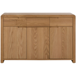 Julian Bowen Curve 3 Drawer 3 Door Oak Sideboard - Wood - Wilko - thumbnail 4