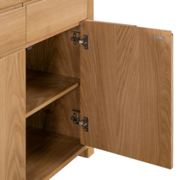 Julian Bowen Curve 3 Drawer 3 Door Oak Sideboard - Wood - Wilko - thumbnail 7