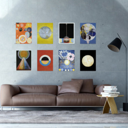 Wee Blue Coo Hilma Af Klint Modern Abstract Symbols Wall Art Print 30 x 41cm 8 Pack - Size: 40.5 x 30.5 x 0.3cm - Multi - Wilko - thumbnail 3