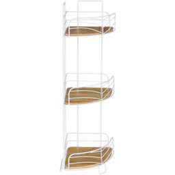 3 Tier Bamboo Corner Caddy White and Natural - Wilko - thumbnail 3