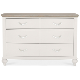 Bentley Designs Montreux 6 Drawer Grey Washed Oak and Soft Grey Wide Chest of Drawers - Wilko - thumbnail 4