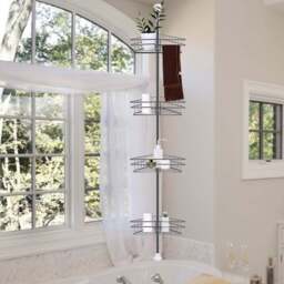 Living And Home 4 Tier Black Metal Bathroom Corner Storage Rack - Size: 22 x 31 x 6cm - Wilko - thumbnail 3