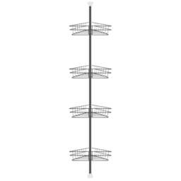 Living And Home 4 Tier Black Metal Bathroom Corner Storage Rack - Size: 22 x 31 x 6cm - Wilko - thumbnail 1