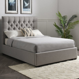 Lila Super King Grey Faux Wool Ottoman Bed - Wilko