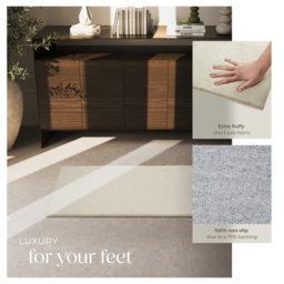 tectake Zonelle Beige Short Pile Ultra Soft Rug 110 x 60cm - Size: 87 x 50 x 137cm - Brown - Wilko - thumbnail 5