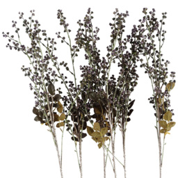 Leaf Dark Berry Stem Artificial Stem 85cm 6 Pack - Size: 85 x 10 x 10cm - Purple - Wilko